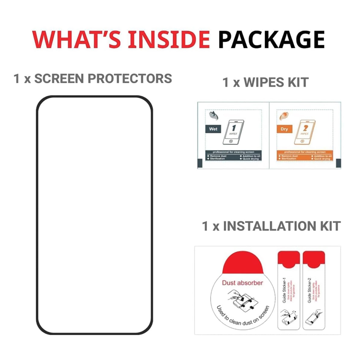 Military-Grade Tempered Glass Screen Protector For All Mobile Models - (With Installation Kit)
